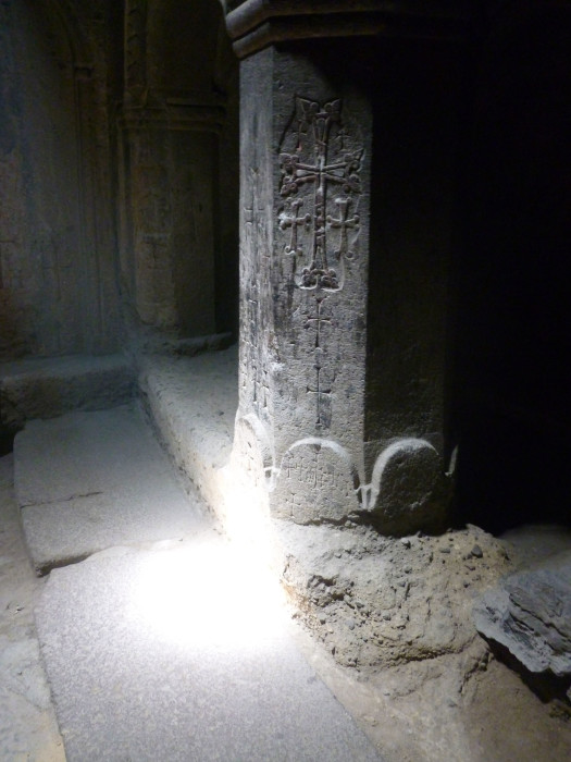 Some detail on one of the columns in one of the chapels