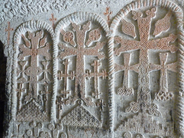 Beautiful crosses inside one of the carved passages