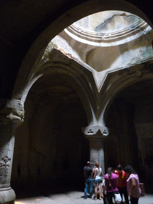 Inside another one of the carved churches
