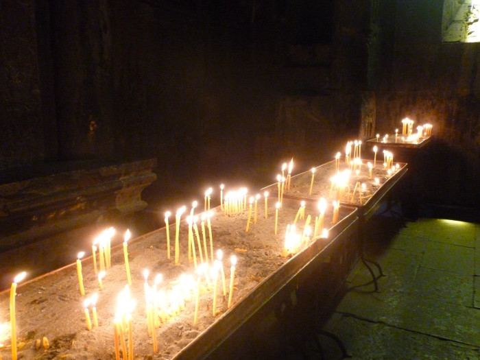 Candles inside the main church