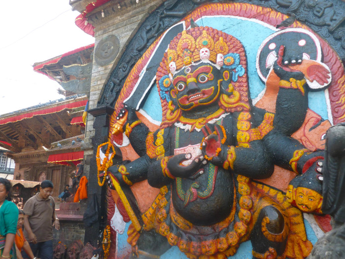 A wall in the Kathmandu Durbar Square area