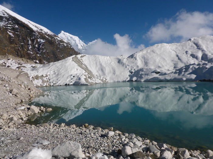 A pond on the Ngozumpa Glacier