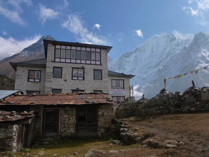 Hotel Himalayan in Tengboche. My room was the corner room at the top-left corner of the building