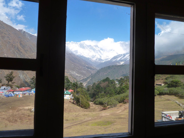 View of Everest and Lhotse from my hotel room