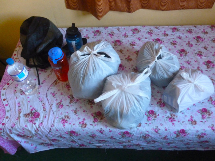 I organized my gear into plastic bags before packing it into my larger backpack