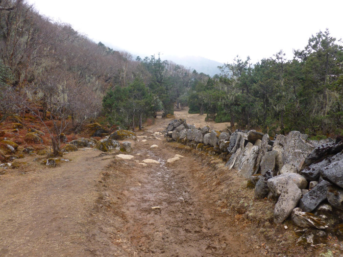 Prayer stones along the trail