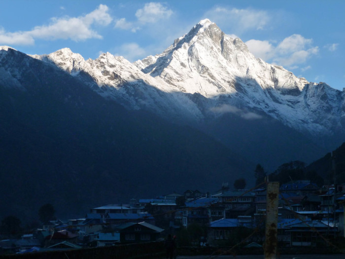 A beautiful pyramid-shaped peak above Lukla