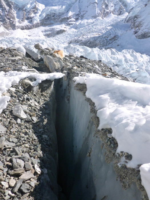 A crevasse on the Khumbu Glacier