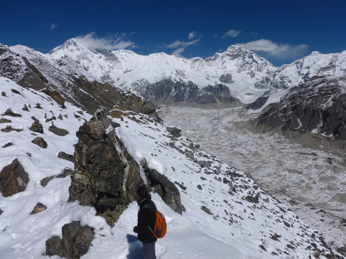 Looking north from the summit of Gokyo Ri to Cho Oyu (on left)