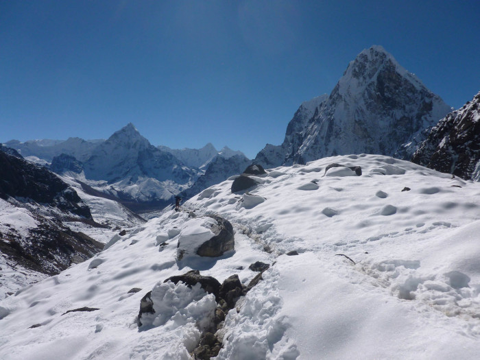 Looking back toward Ama Dablam from near Cho La