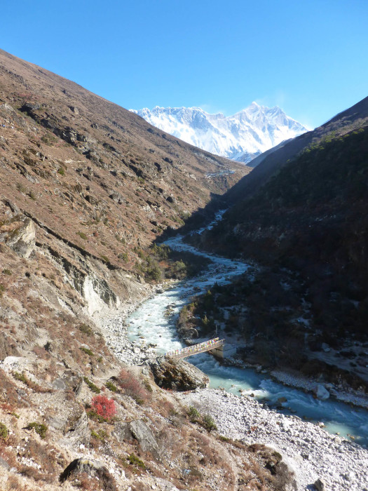 The bridge across the Imja Khola
