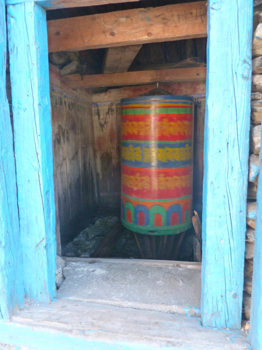 A water-powered prayer wheel