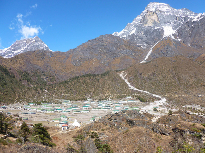 The village of Khunde below Khumbila