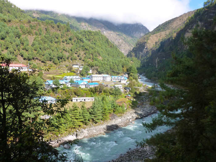 A village at the bottom of the valley