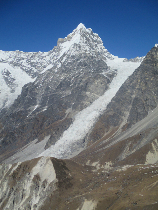 The very steep Langtang Glacier.