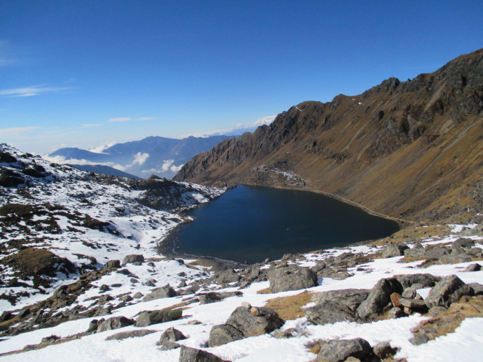 Looking down on Gosainkund.