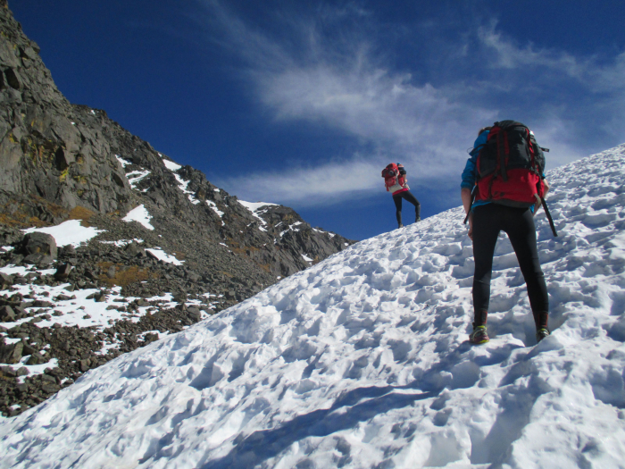 Higher up on the same slope.