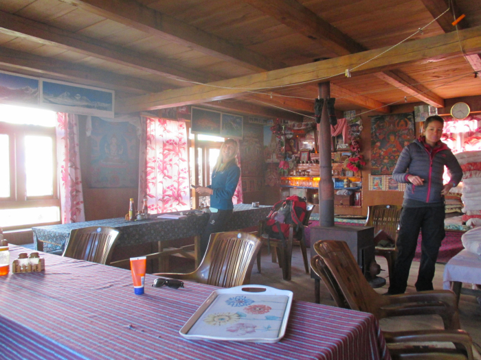 Sally and Jo in the dining room after breakfast.