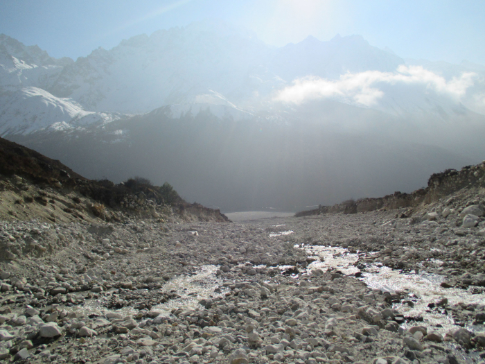 The drainage at the base of Tserko Ri.