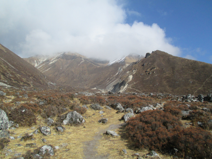 Looking back up at Tserko Ri.