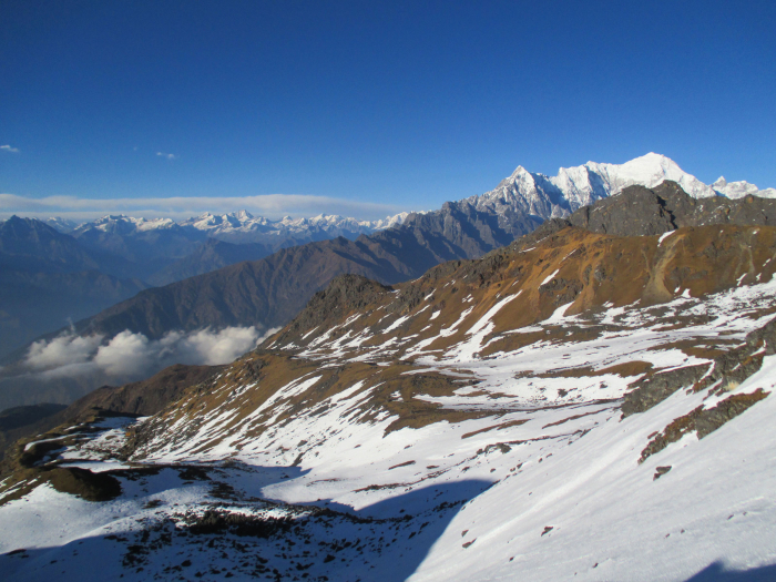 Looking over toward Langtang Lirung and Tibet.