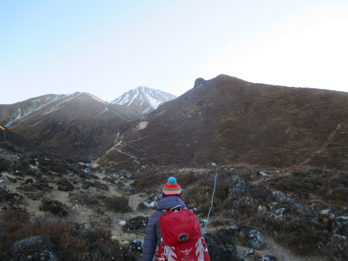 Approaching the foot of Tserko Ri.