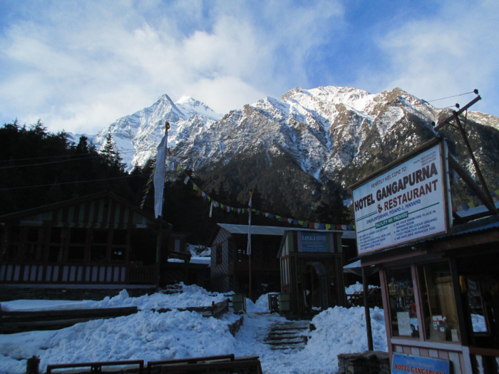 Annapurna II as seen from my guesthouse in Dukhure Pokhari 