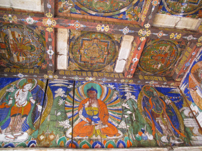 Artwork inside the stupa 